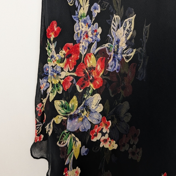 Vintage Eva Blue Floral Maxi Dress Beaded - Picture 5 of 11